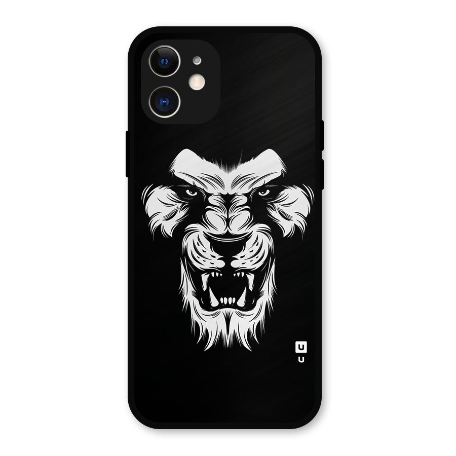 Fierce Lion Digital Art Metal Back Case for iPhone 12