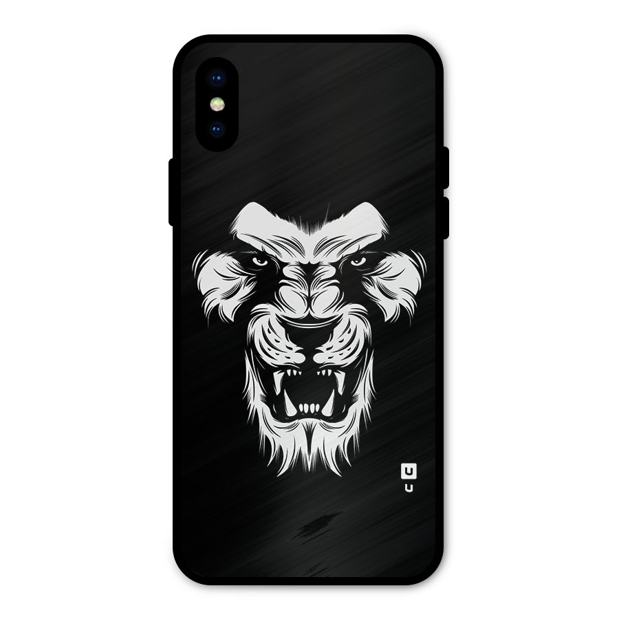 Fierce Lion Digital Art Metal Back Case for iPhone X