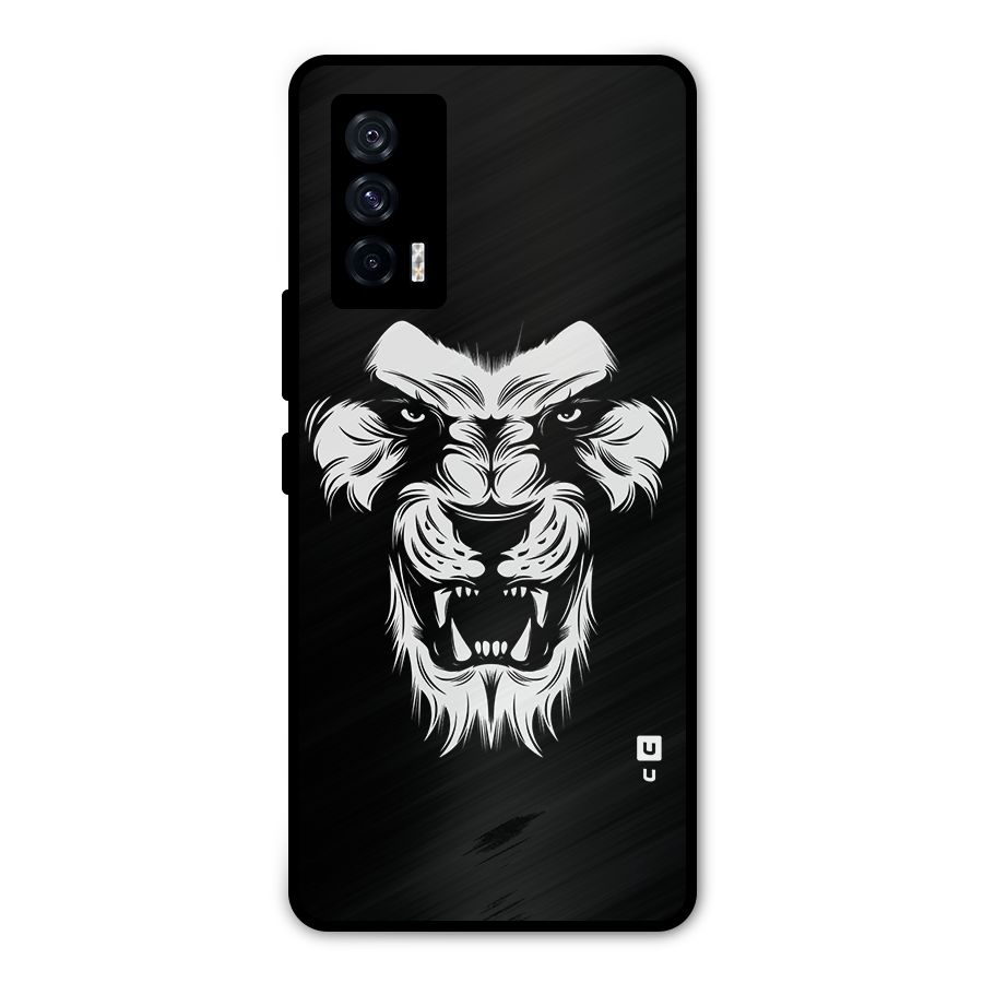 Fierce Lion Digital Art Metal Back Case for iQOO 7 5G