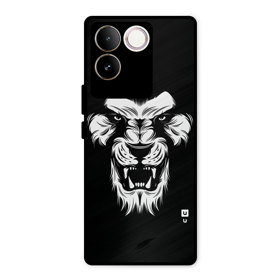 Fierce Lion Digital Art Metal Back Case for iQOO Z7 Pro