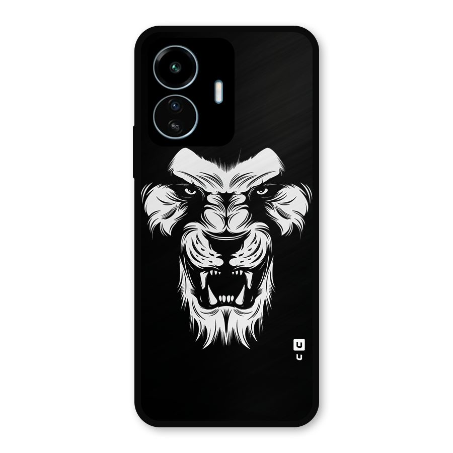 Fierce Lion Digital Art Metal Back Case for vivo iQOO Z6 Lite 5G