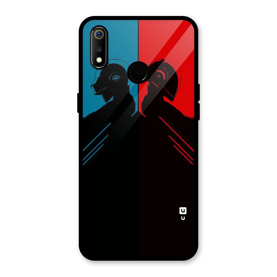 Fight Colours Glass Back Case for Realme 3i