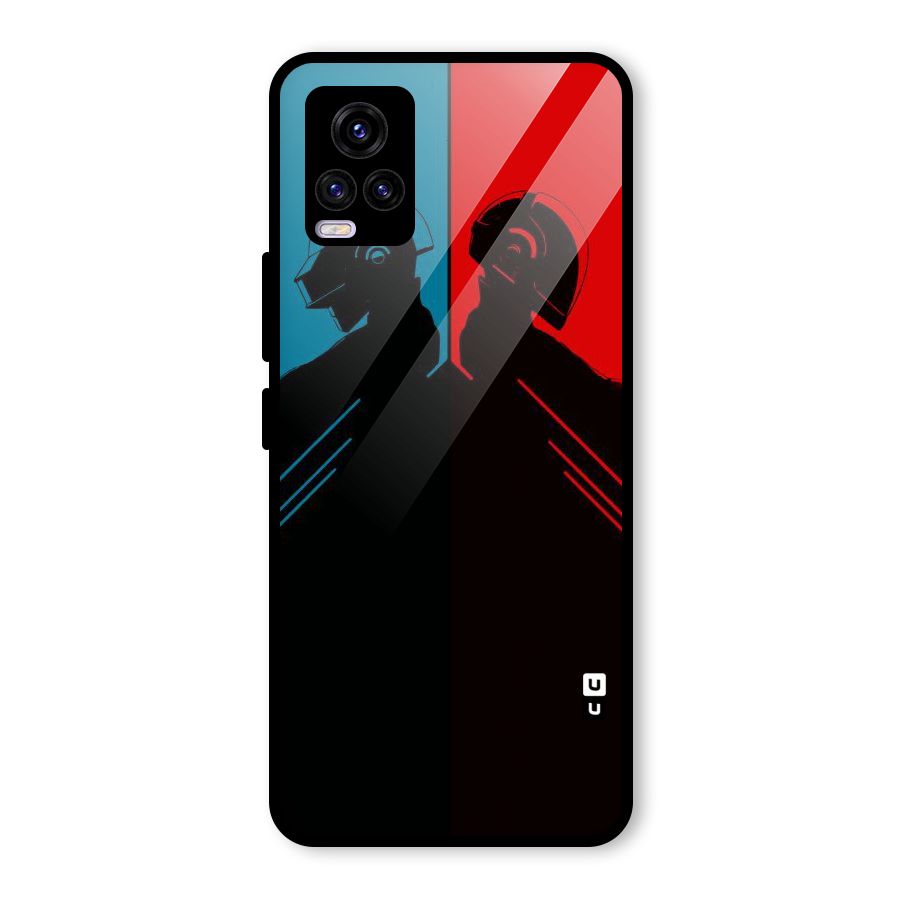 Fight Colours Glass Back Case for Vivo V20 2021
