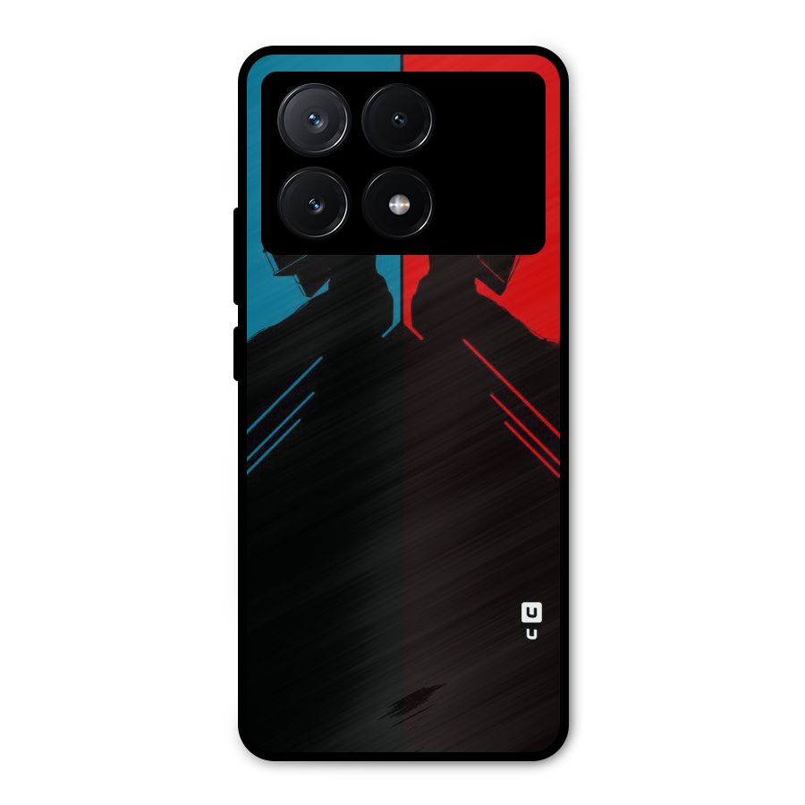 Fight Colours Metal Back Case for Poco X6 Pro