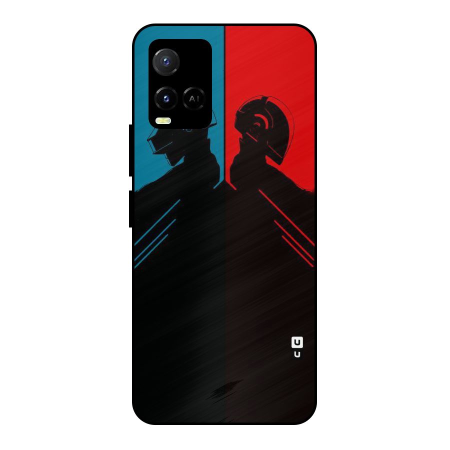 Fight Colours Metal Back Case for Vivo Y21A