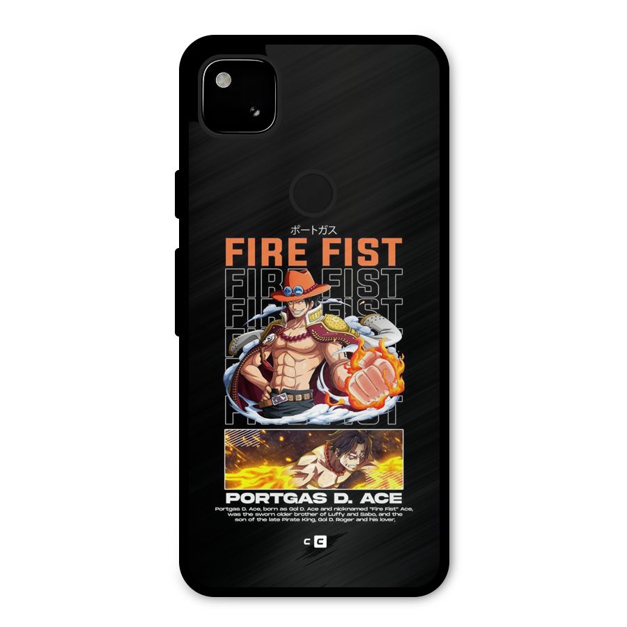 Fire Fist Ace Metal Back Case for Google Pixel 4a
