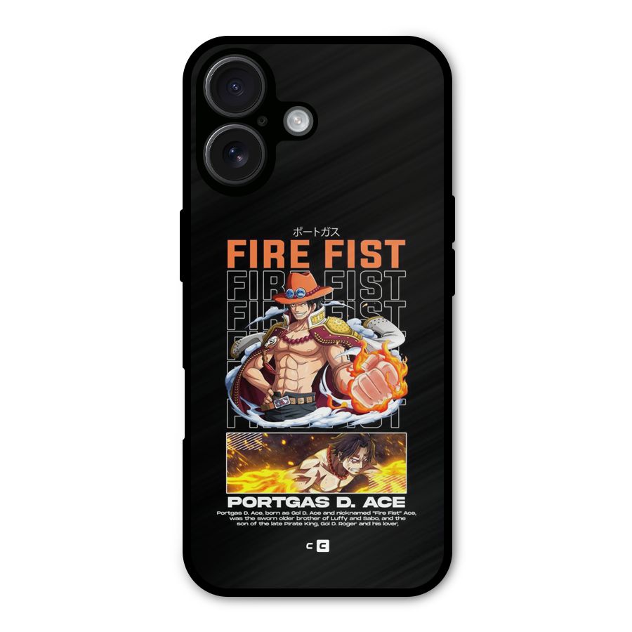 Fire Fist Ace Metal Back Case for iPhone 16