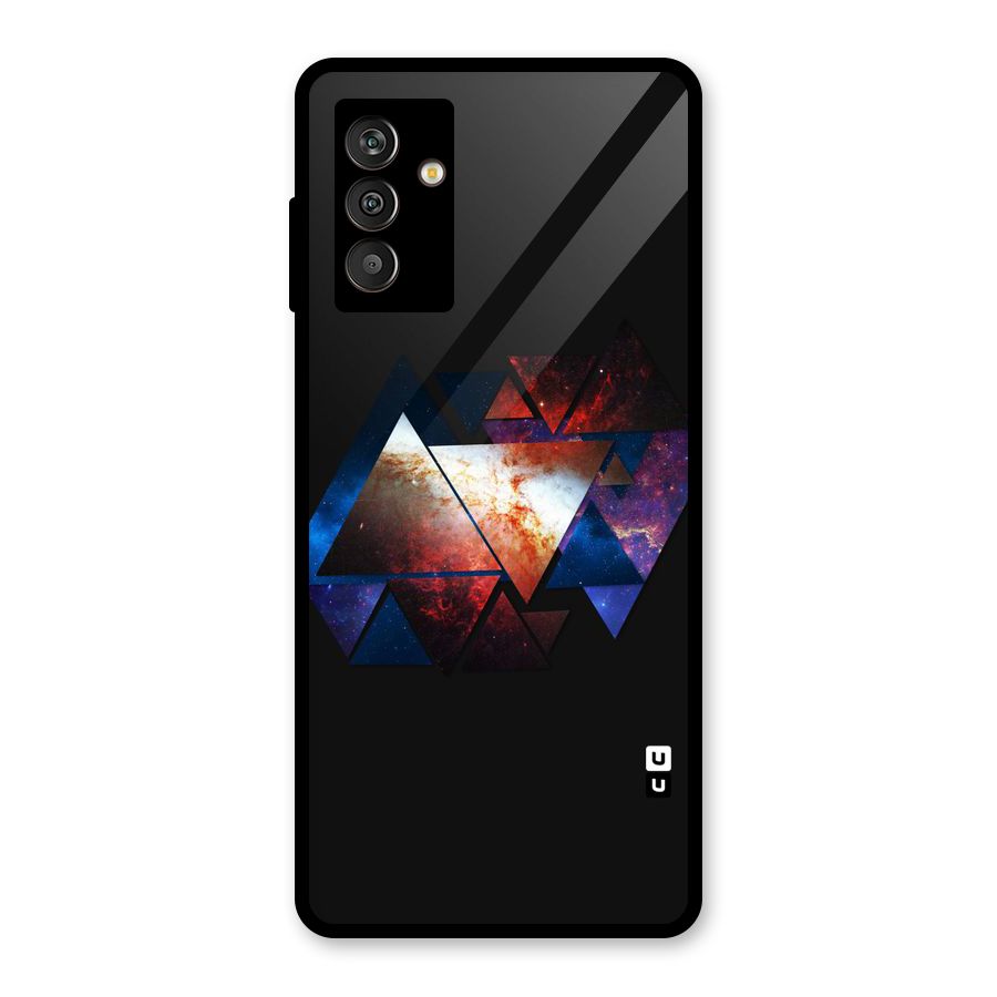 Fire Galaxy Triangles Glass Back Case for Galaxy M13
