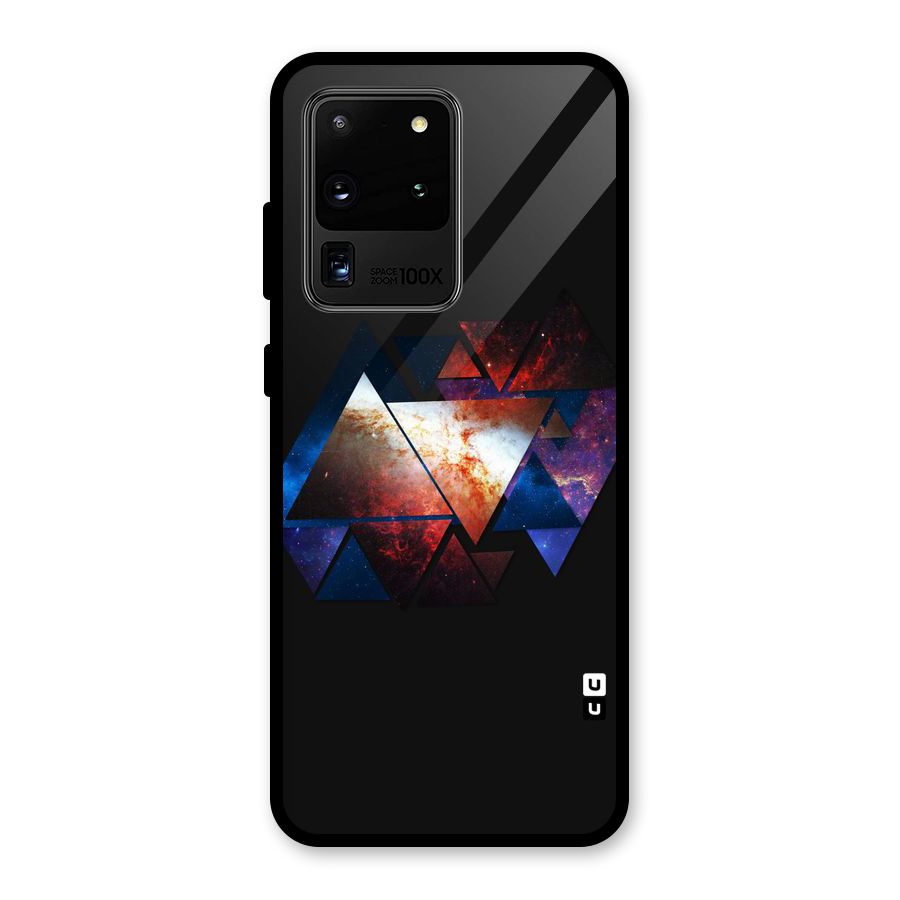 Fire Galaxy Triangles Glass Back Case for Galaxy S20 Ultra