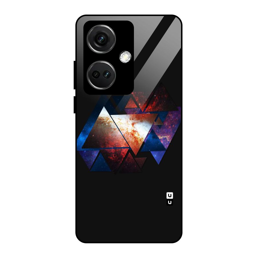 Fire Galaxy Triangles Glass Back Case for OnePlus Nord CE 3 5G