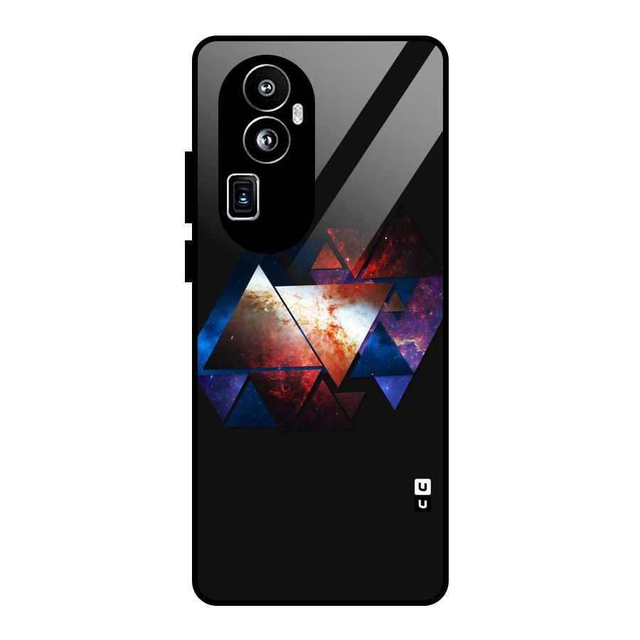 Fire Galaxy Triangles Glass Back Case for Oppo Reno10 Pro Plus
