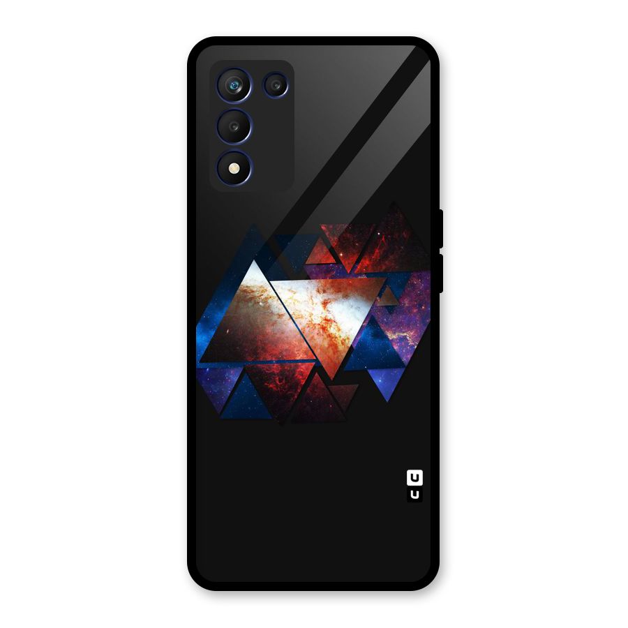 Fire Galaxy Triangles Glass Back Case for Realme 9 5G Speed
