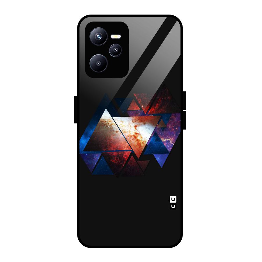 Fire Galaxy Triangles Glass Back Case for Realme C35