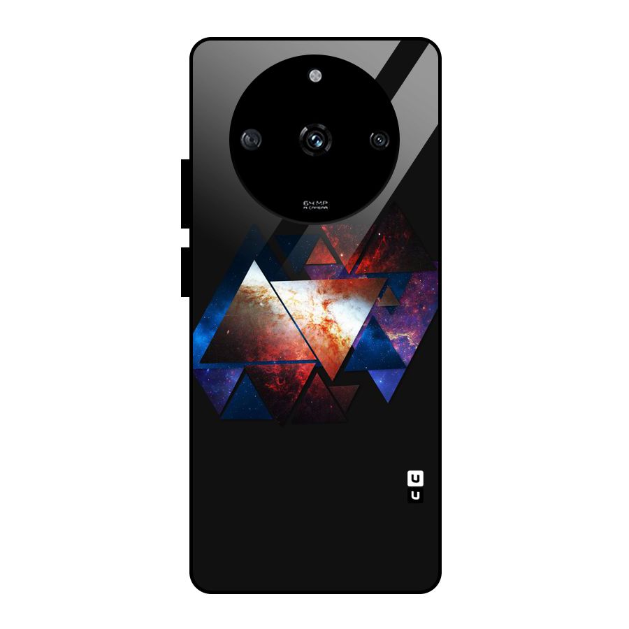 Fire Galaxy Triangles Glass Back Case for Realme Narzo 60 5G