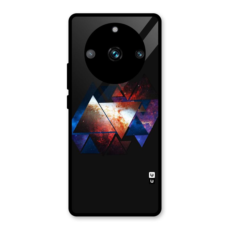 Fire Galaxy Triangles Glass Back Case for Realme Narzo 60 Pro