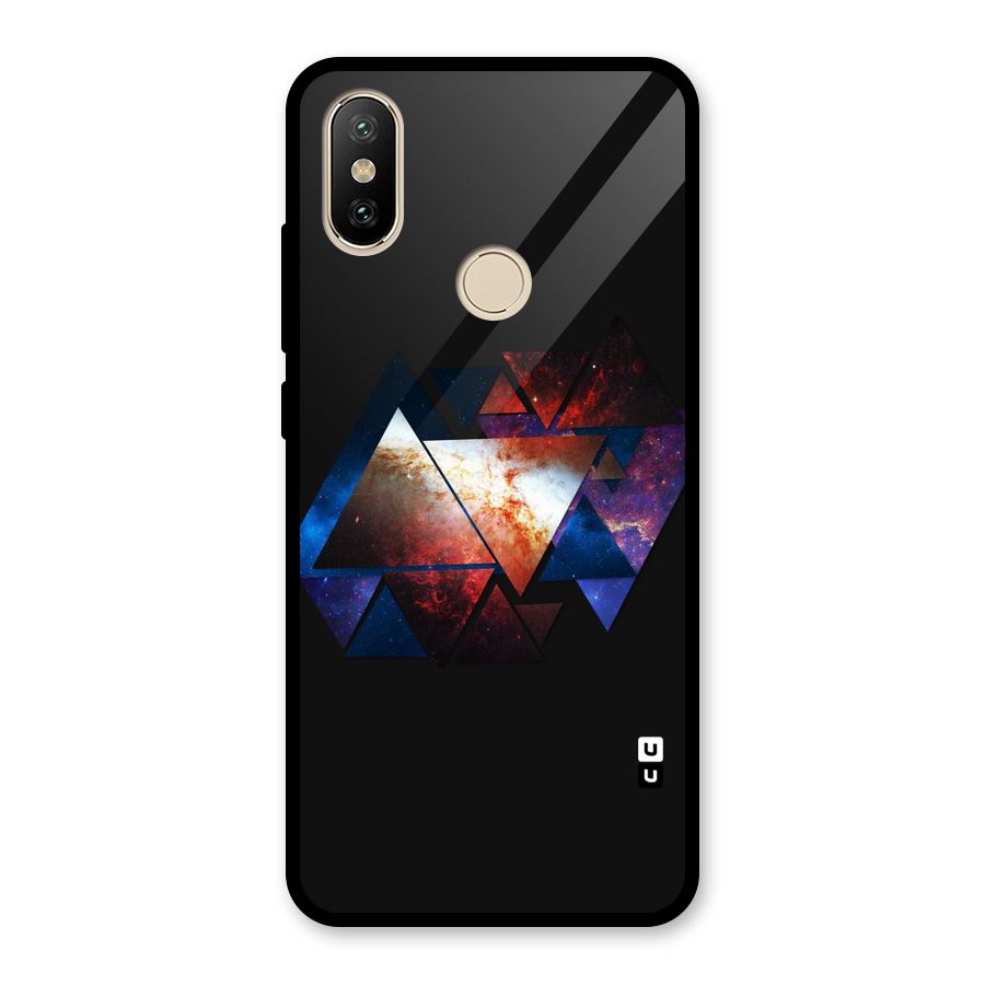 Fire Galaxy Triangles Glass Back Case for Redmi A2
