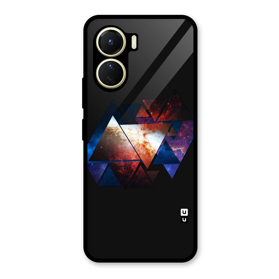 Fire Galaxy Triangles Glass Back Case for Vivo Y16