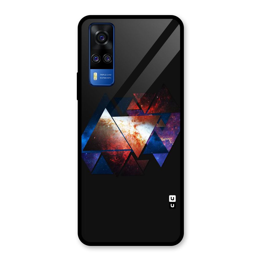 Fire Galaxy Triangles Glass Back Case for Vivo Y31