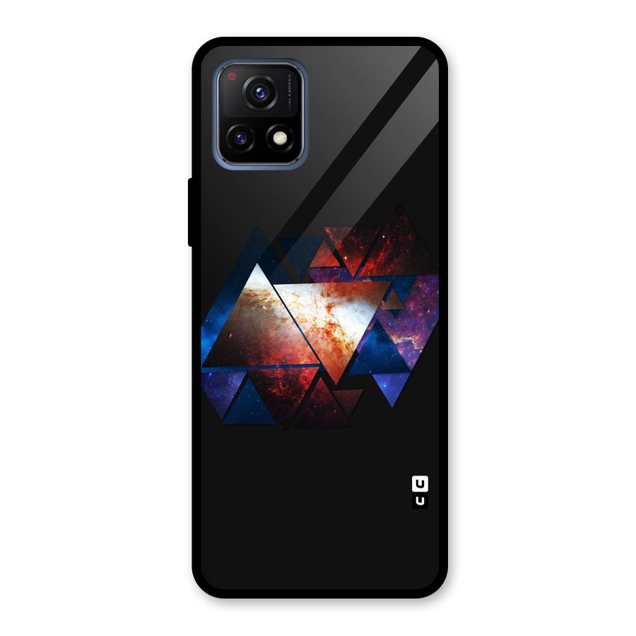 Fire Galaxy Triangles Glass Back Case for Vivo Y72 5G
