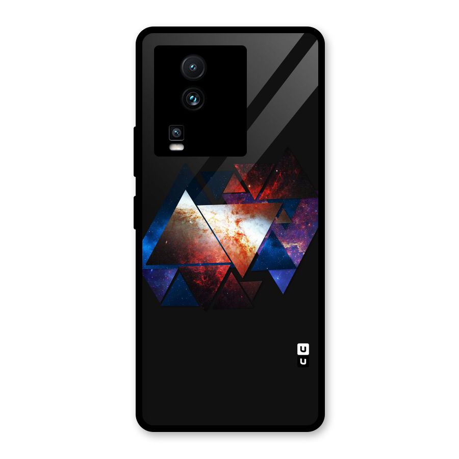 Fire Galaxy Triangles Glass Back Case for Vivo iQOO Neo 7