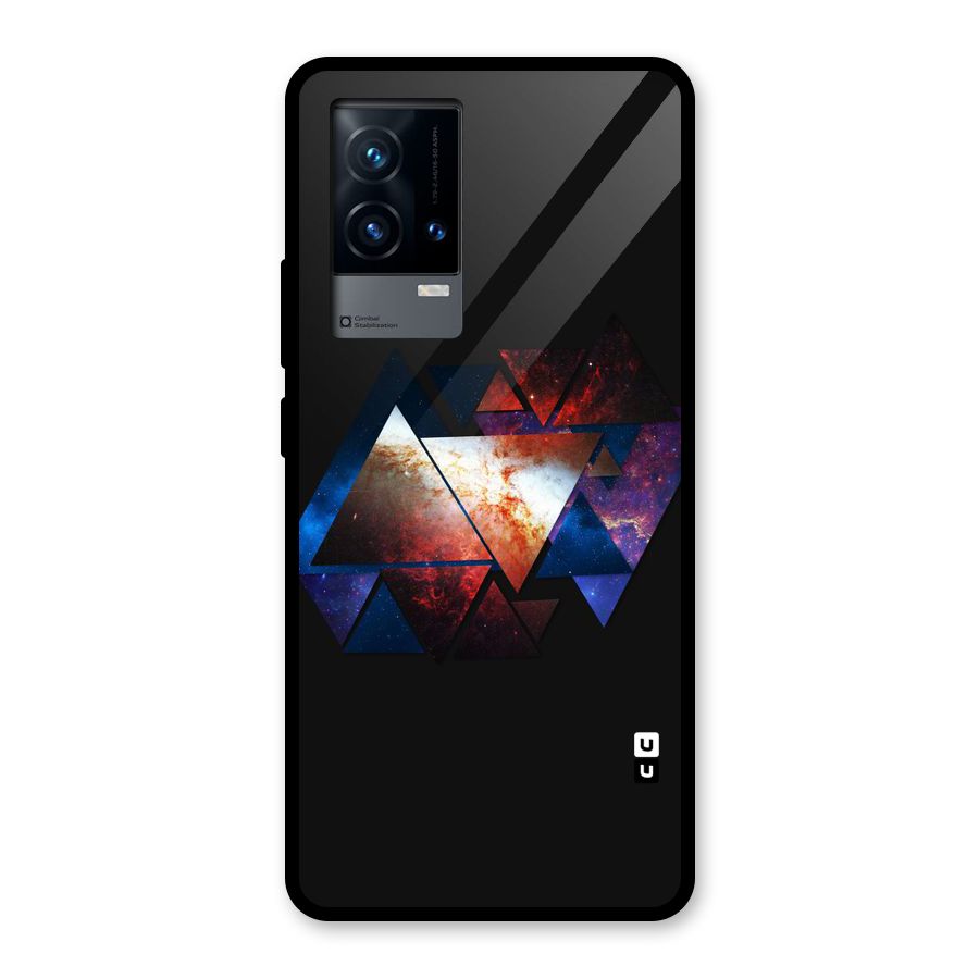 Fire Galaxy Triangles Glass Back Case for iQOO 9 5G
