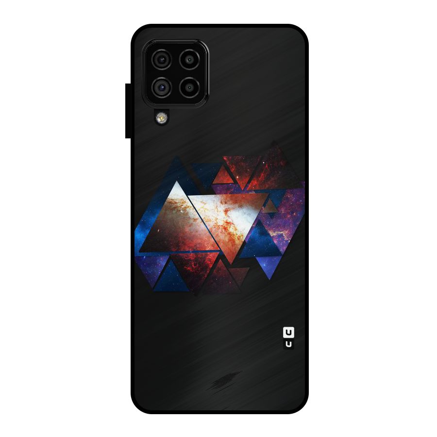 Fire Galaxy Triangles Metal Back Case for Galaxy A22 4G