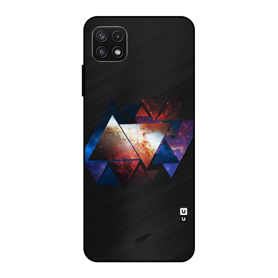 Fire Galaxy Triangles Metal Back Case for Galaxy A22 5G