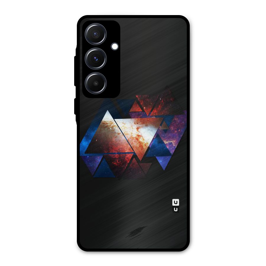 Fire Galaxy Triangles Metal Back Case for Galaxy A55