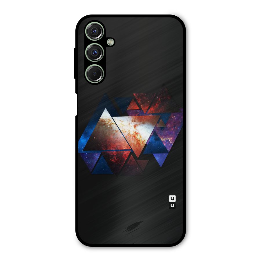 Fire Galaxy Triangles Metal Back Case for Galaxy F34