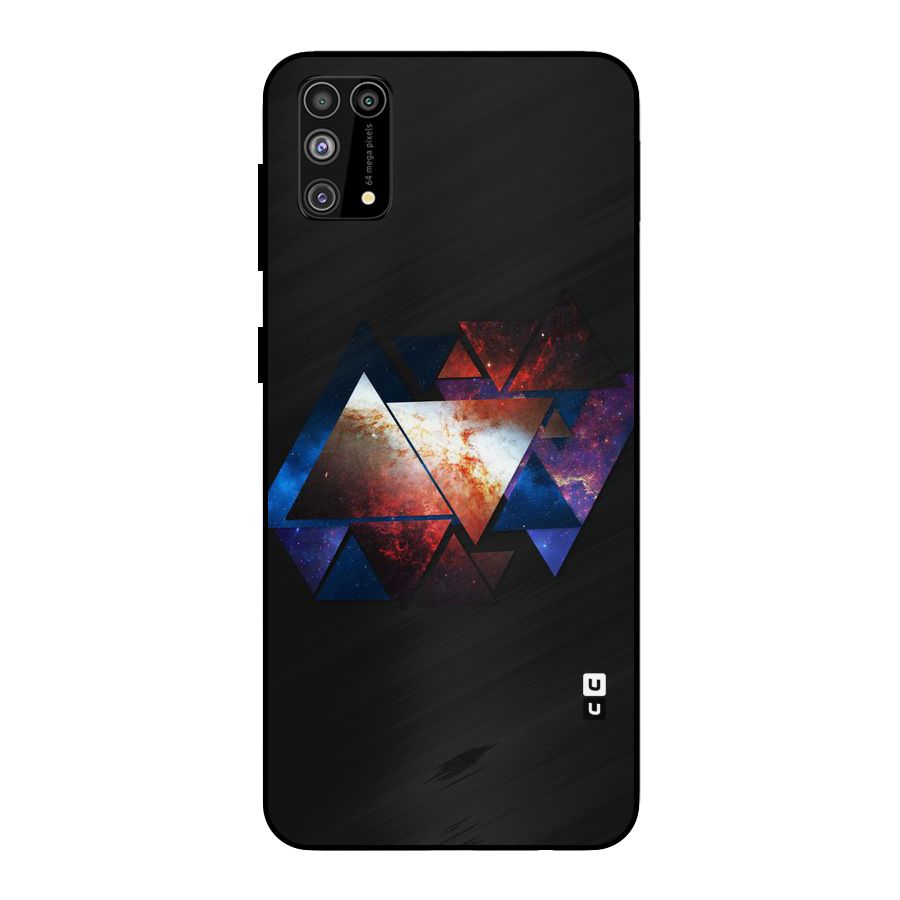 Fire Galaxy Triangles Metal Back Case for Galaxy F41