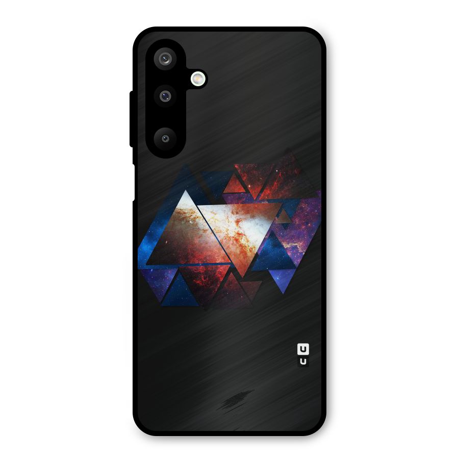 Fire Galaxy Triangles Metal Back Case for Galaxy M16