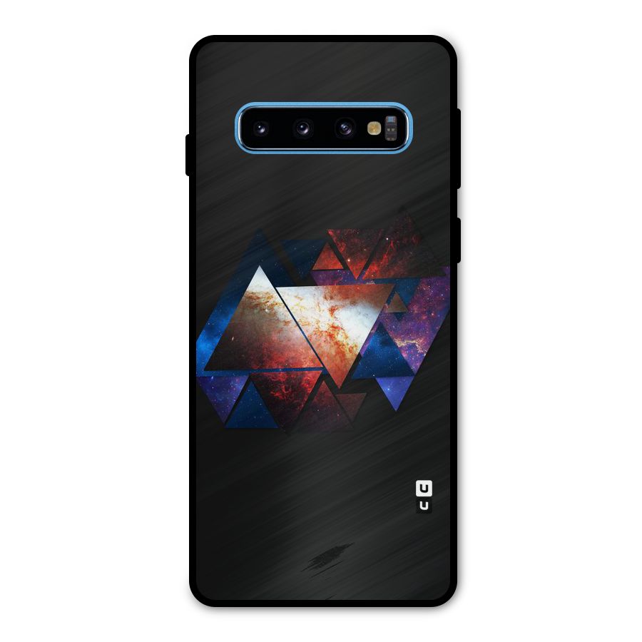 Fire Galaxy Triangles Metal Back Case for Galaxy S10