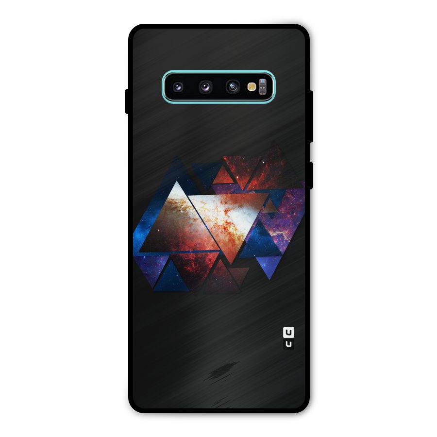 Fire Galaxy Triangles Metal Back Case for Galaxy S10 Plus