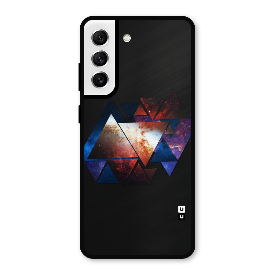 Fire Galaxy Triangles Metal Back Case for Galaxy S21 FE 5G