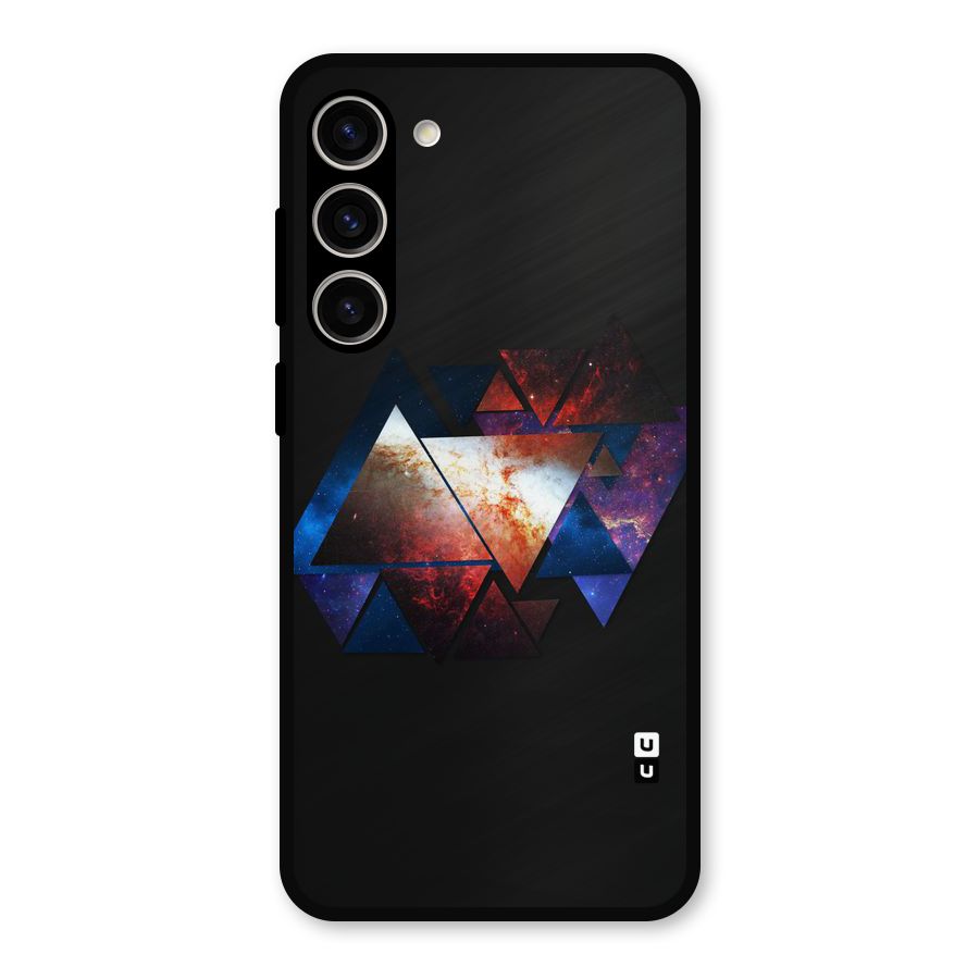 Fire Galaxy Triangles Metal Back Case for Galaxy S23 Plus