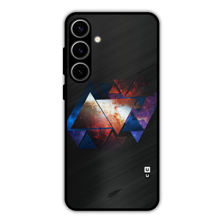 Fire Galaxy Triangles Metal Back Case for Galaxy S24 Plus