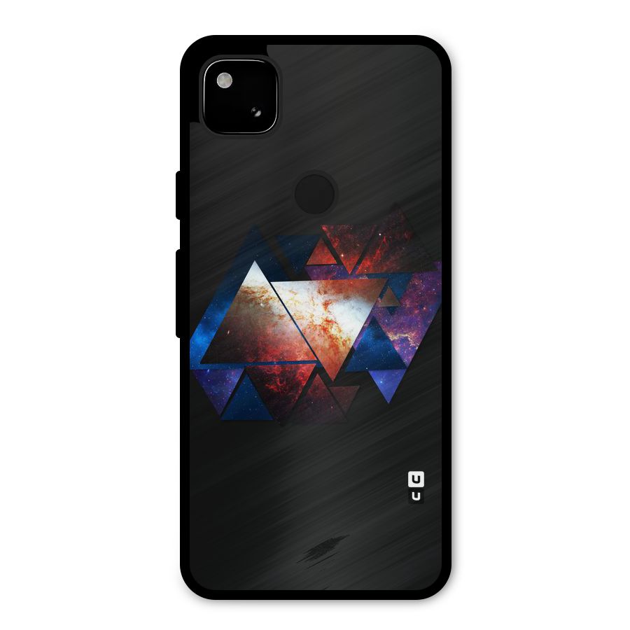 Fire Galaxy Triangles Metal Back Case for Google Pixel 4a