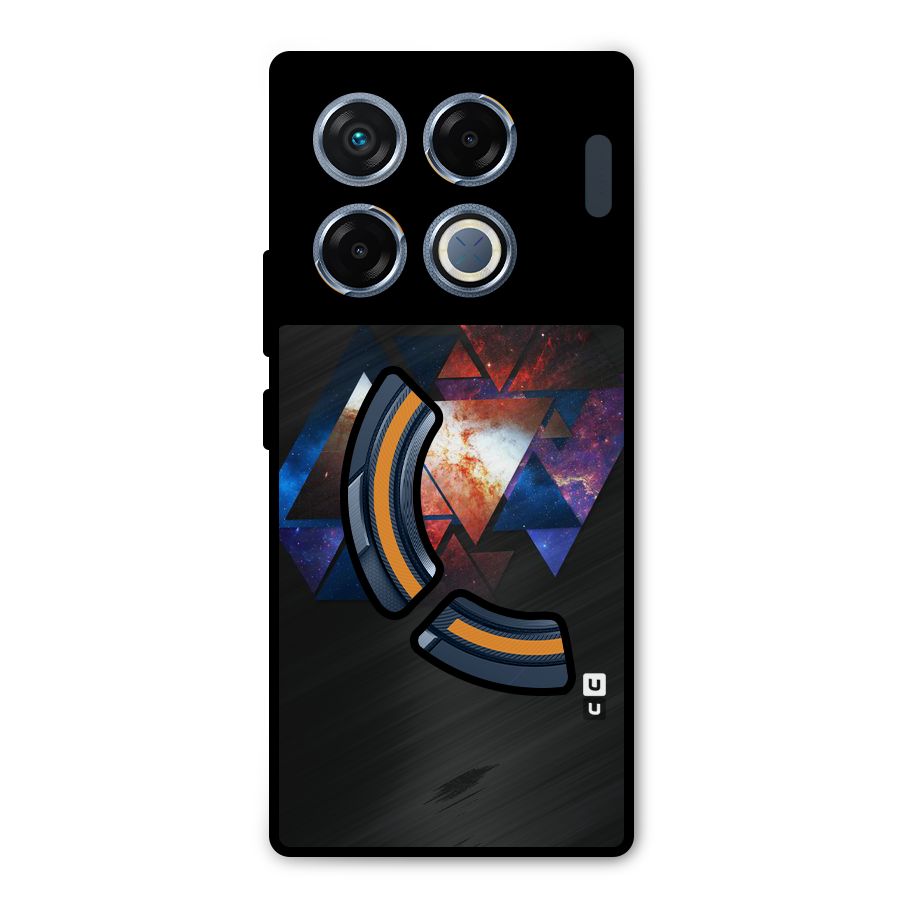Fire Galaxy Triangles Metal Back Case for Infinix GT 20 Pro