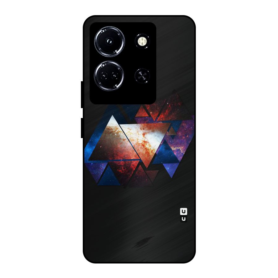 Fire Galaxy Triangles Metal Back Case for Infinix Note 30 5G