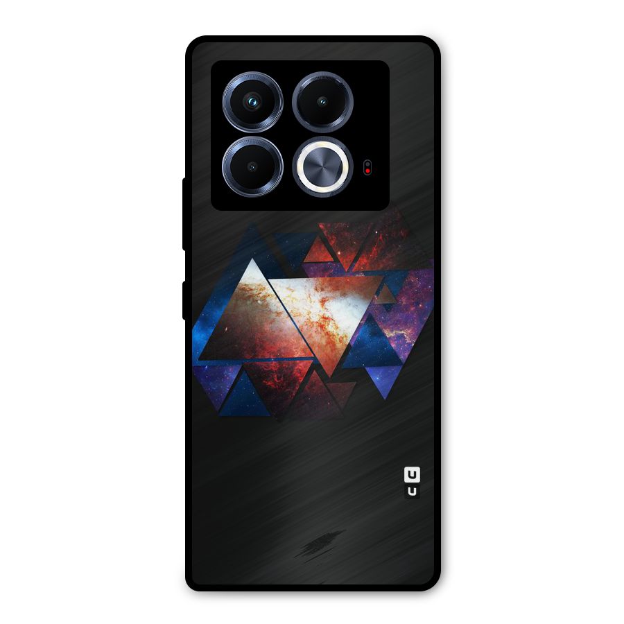 Fire Galaxy Triangles Metal Back Case for Infinix Note 40 5G