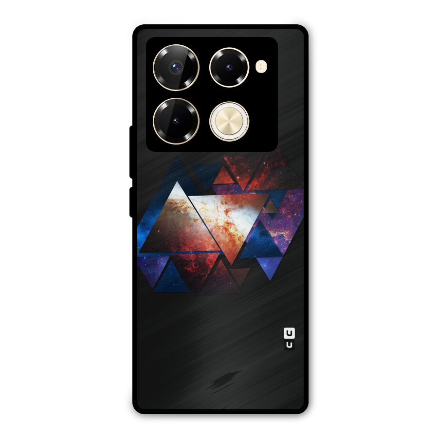 Fire Galaxy Triangles Metal Back Case for Infinix Note 40 Pro Plus