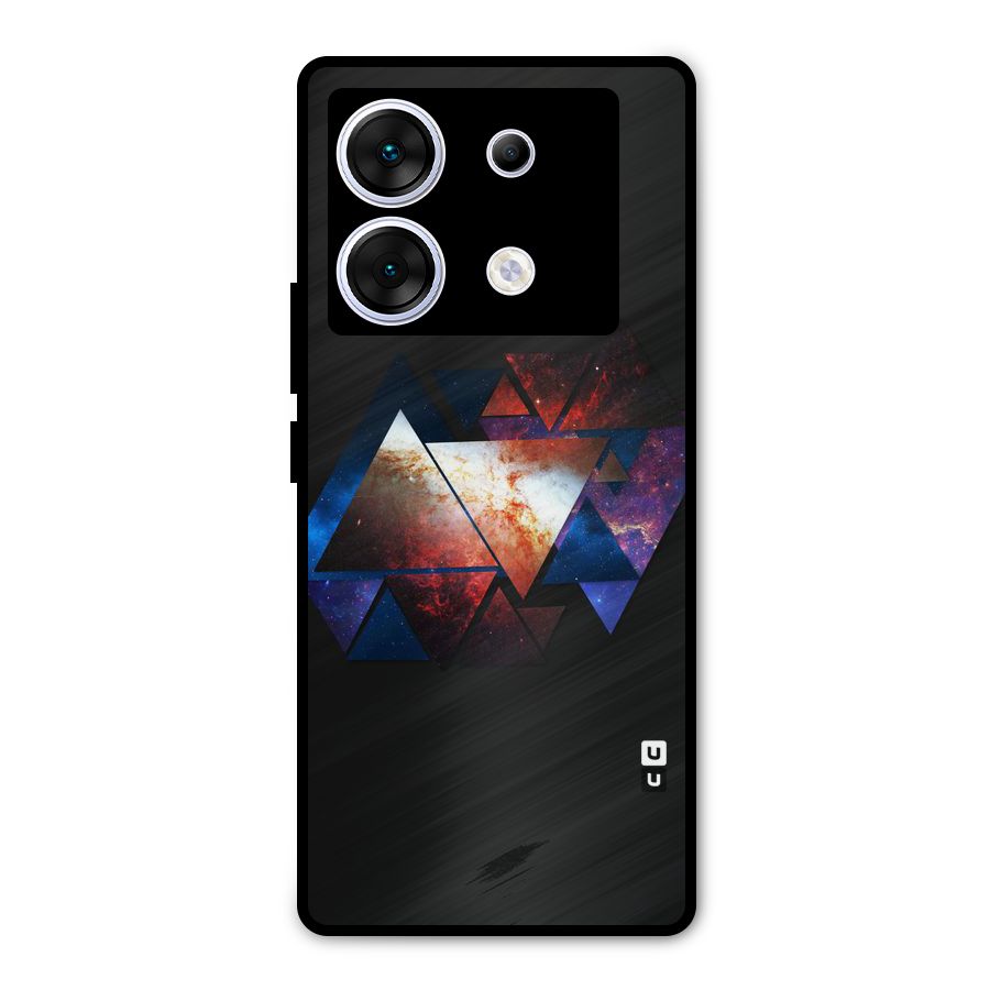 Fire Galaxy Triangles Metal Back Case for Infinix Zero 30 5G