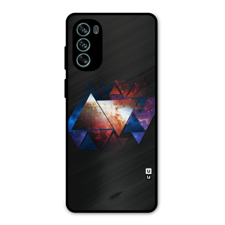 Fire Galaxy Triangles Metal Back Case for Moto G62