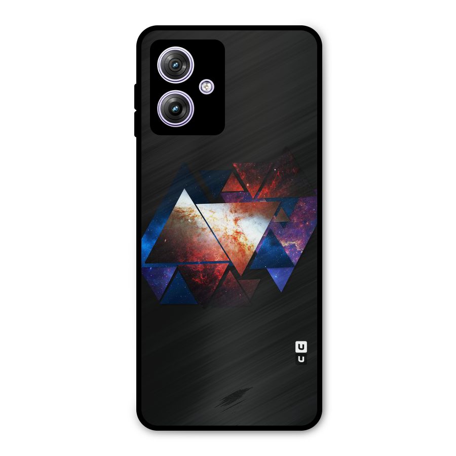 Fire Galaxy Triangles Metal Back Case for Moto G64