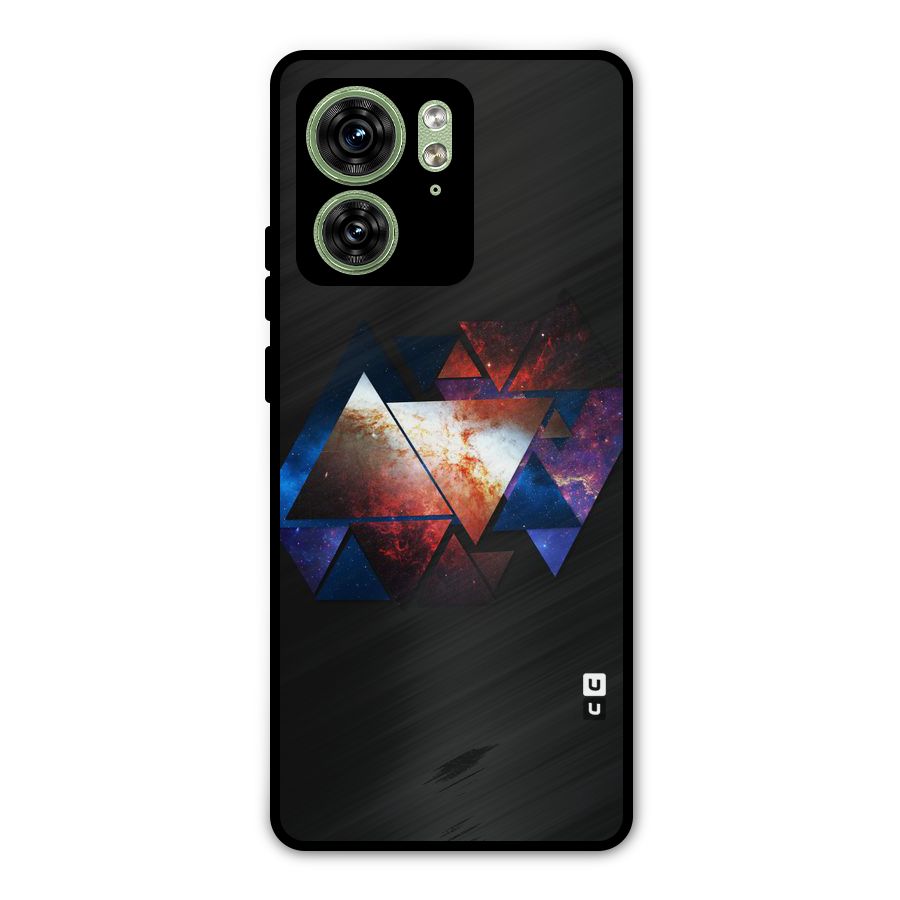 Fire Galaxy Triangles Metal Back Case for Motorola Edge 40 5G