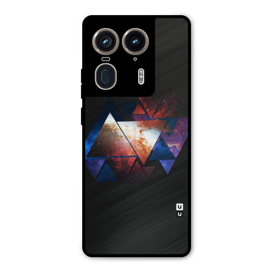 Fire Galaxy Triangles Metal Back Case for Motorola Edge 50 Ultra
