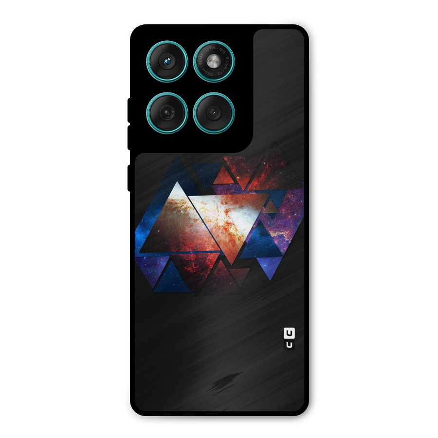Fire Galaxy Triangles Metal Back Case for Motorola Edge 60