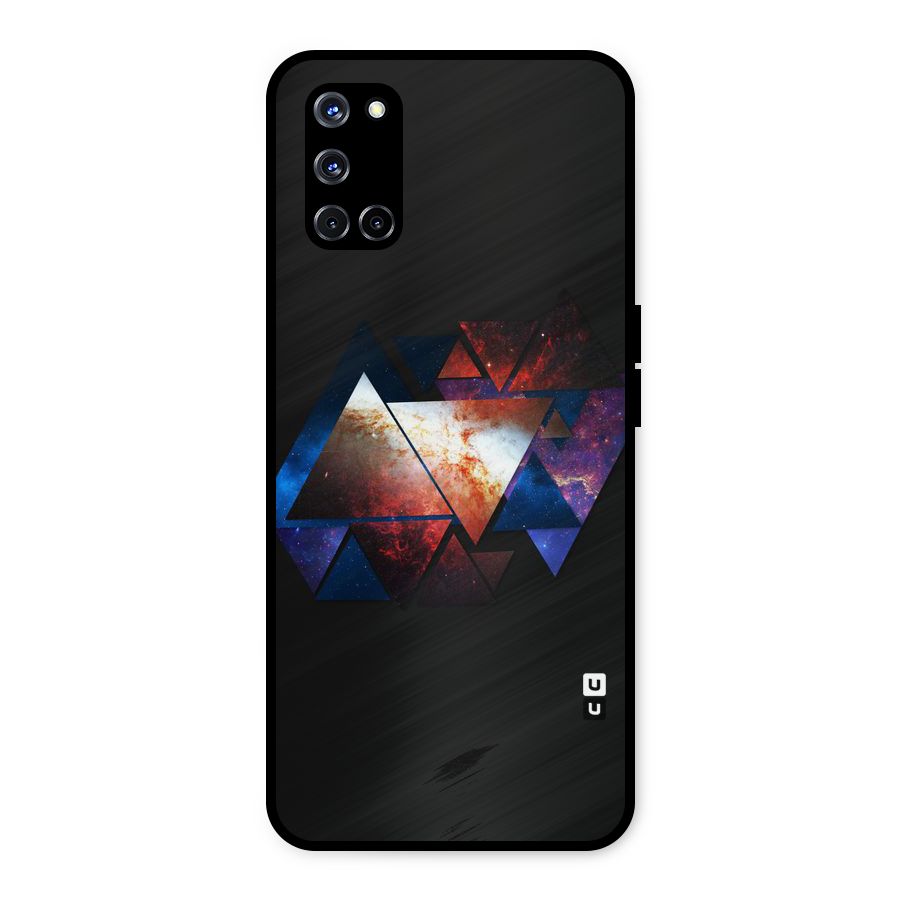 Fire Galaxy Triangles Metal Back Case for Oppo A52