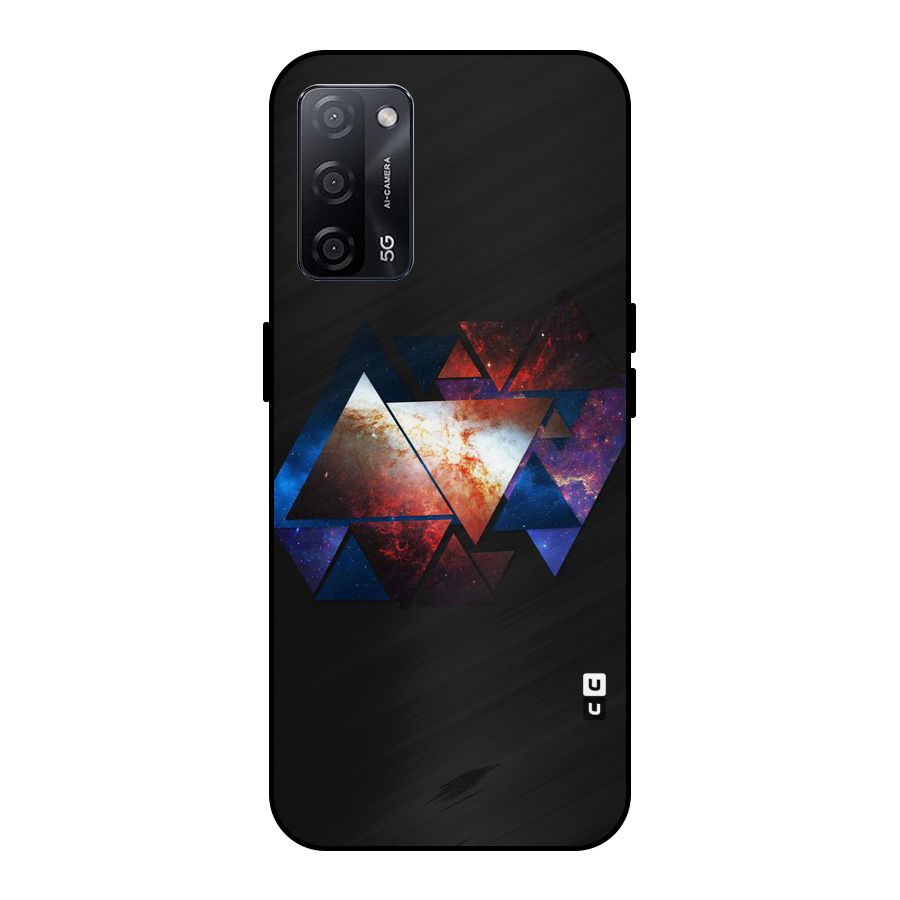 Fire Galaxy Triangles Metal Back Case for Oppo A53s 5G