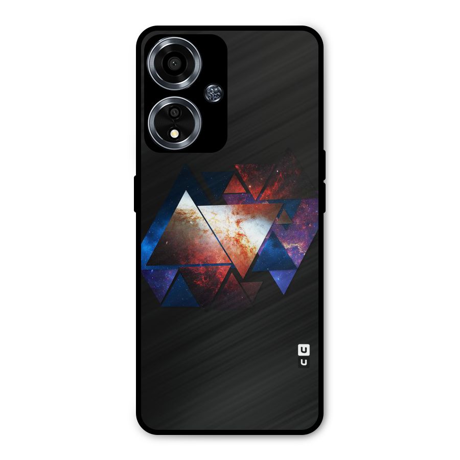 Fire Galaxy Triangles Metal Back Case for Oppo A59